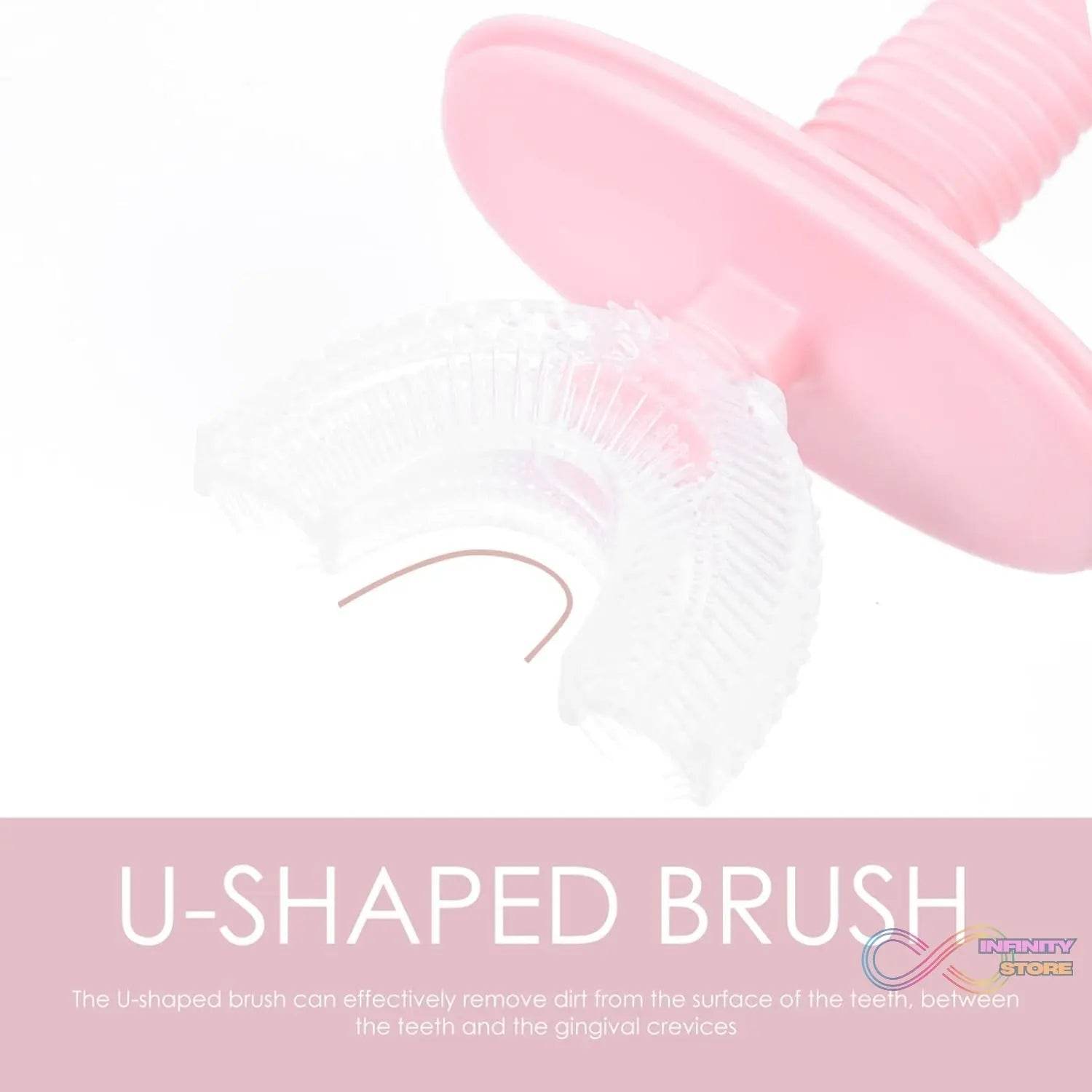 Kids U Shaped Toothbrush Children Baby Silicone Kids Toothbrush U Shaped Silicone Brush Head for 360 Degree Cleaning Suitable For 2-6 Years (1 Pc) - infinityexculsivestore.com