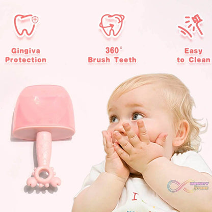 Kids U Shaped Toothbrush Children Baby Silicone Kids Toothbrush U Shaped Silicone Brush Head for 360 Degree Cleaning Suitable For 2-6 Years (1 Pc) - infinityexculsivestore.com