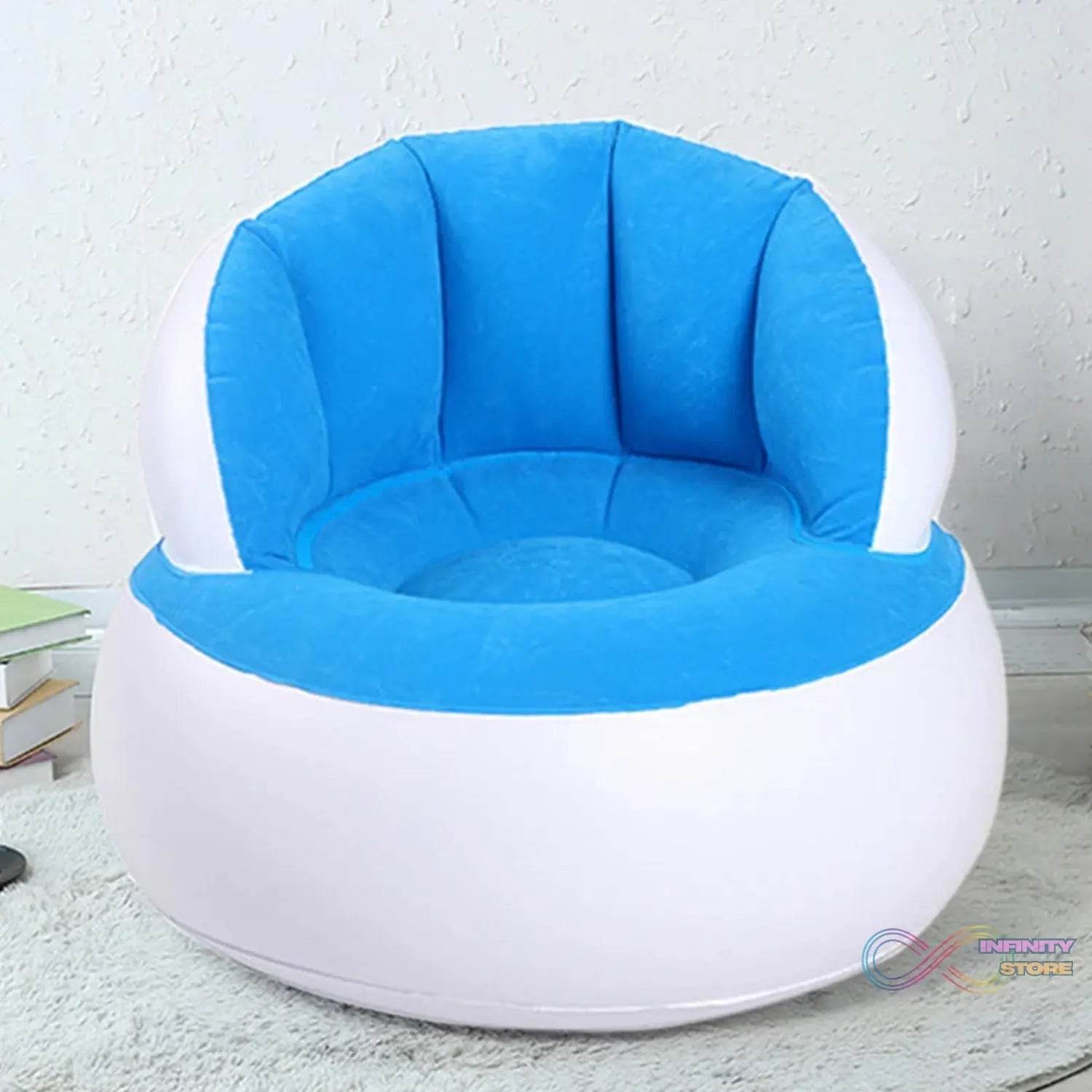 Kids inflatable sofa chair with backrest & Foot Air Pump with Hose (1 Set / 85x74 Cm Approx) - infinityexculsivestore.com