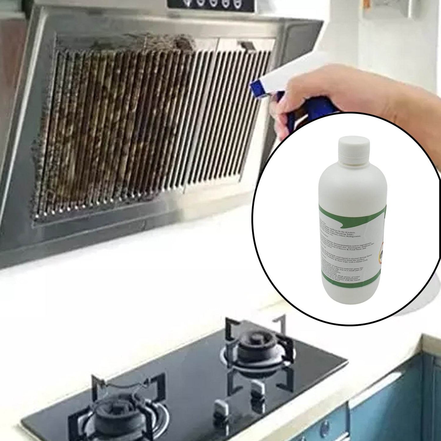 Kitchen Cleaner Spray Oil & Grease Stain Remover Stove & Chimney Cleaner Spray Non-Flammable Nontoxic Magic Degreaser Spray for Kitchen Gas Stove Cleaning Spray (Approx 500ML) - infinityexculsivestore.com