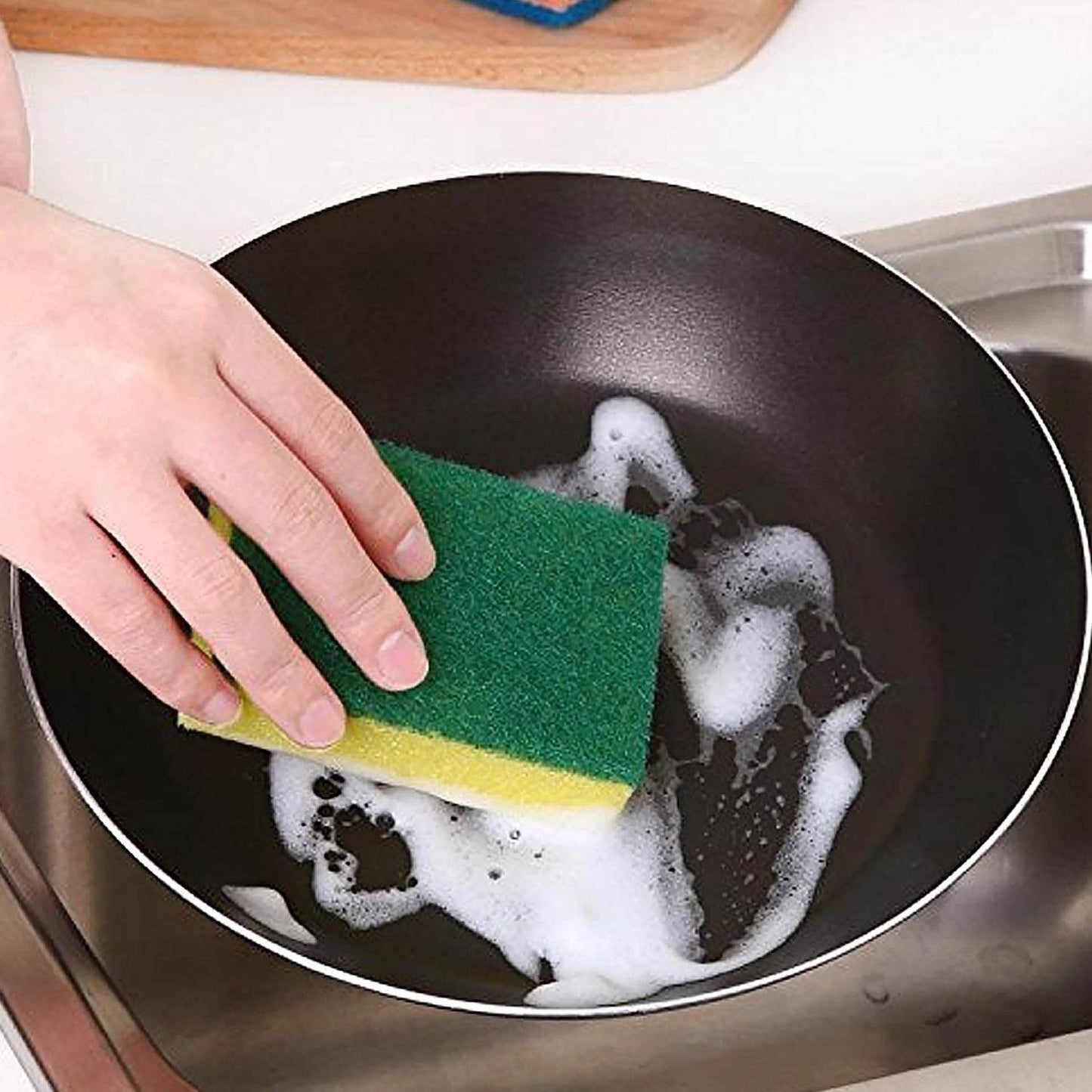 Kitchen Cleaning Tool Set Microfiber Kitchen Utensils High Performance Scouring Sponge Set Dish Sponge, Stainless Steel Scouring Pad (6 Pcs Set) - infinityexculsivestore.com