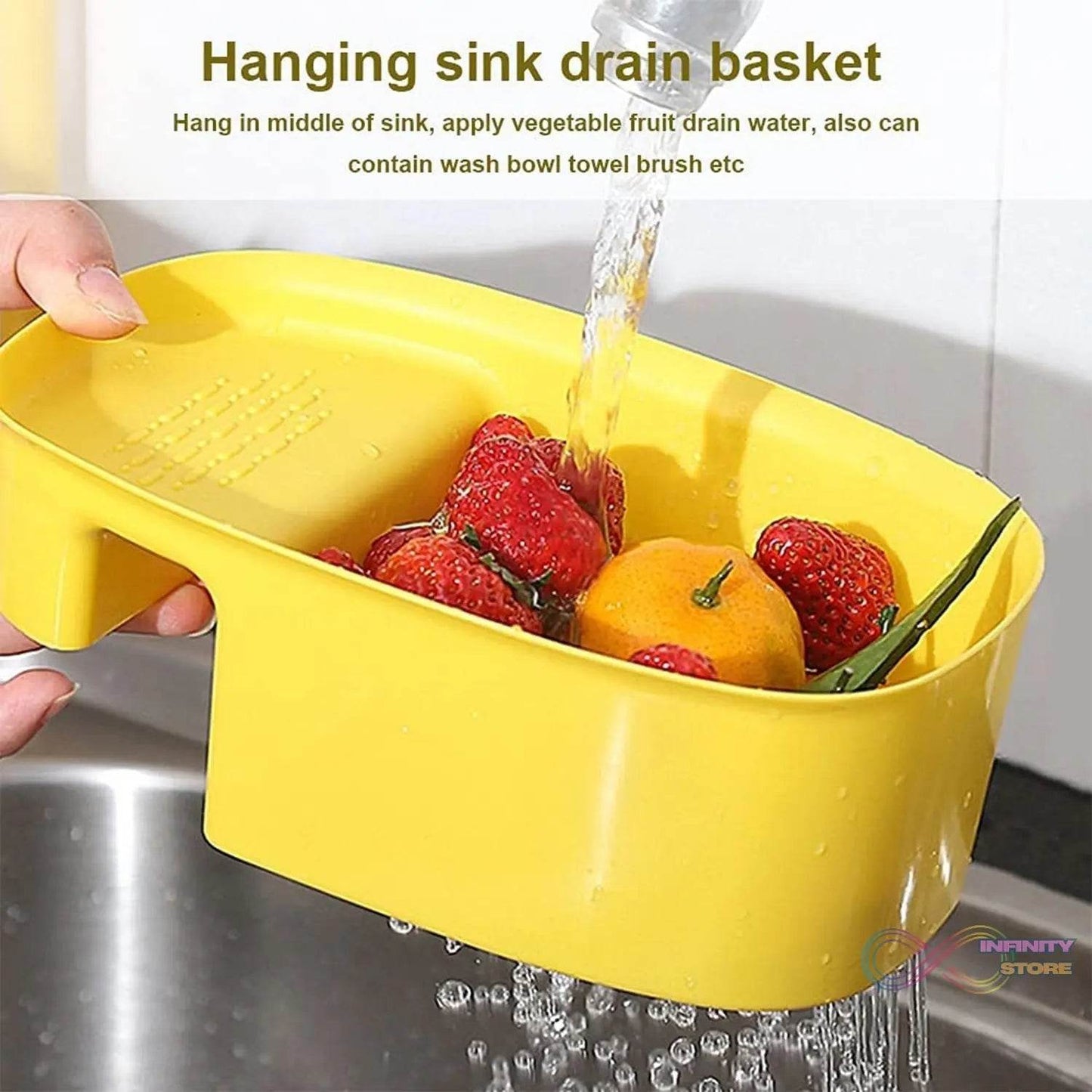 Kitchen Dish Drainer and Drying Rack Sink Basket for Washing Bowls Utensils Vegetables Fruits Storage Organiser - infinityexculsivestore.com