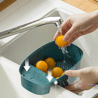Kitchen Dish Drainer and Drying Rack Sink Basket for Washing Bowls Utensils Vegetables Fruits Storage Organiser - infinityexculsivestore.com