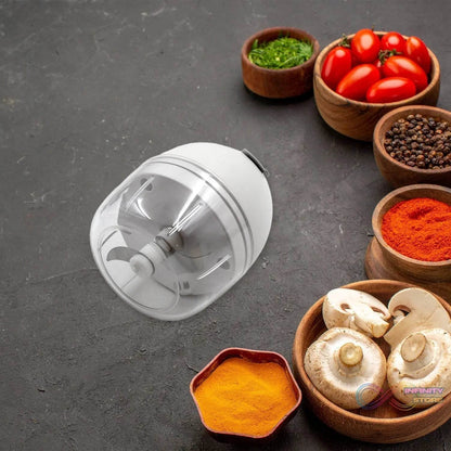 Chopper for Kitchen Electric, Rechargeable Garlic Chopper, Cordless Mini Food Processor, Portable Food Chopper with Detachable Stainless Steel Blade for Garlic, Ginger, Onion, Meat (200ML) - infinityexculsivestore.com