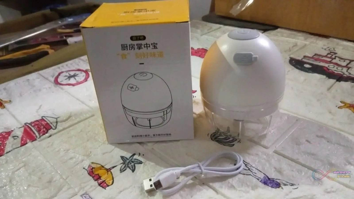 Chopper for Kitchen Electric, Rechargeable Garlic Chopper, Cordless Mini Food Processor, Portable Food Chopper with Detachable Stainless Steel Blade for Garlic, Ginger, Onion, Meat (200ML) - infinityexculsivestore.com