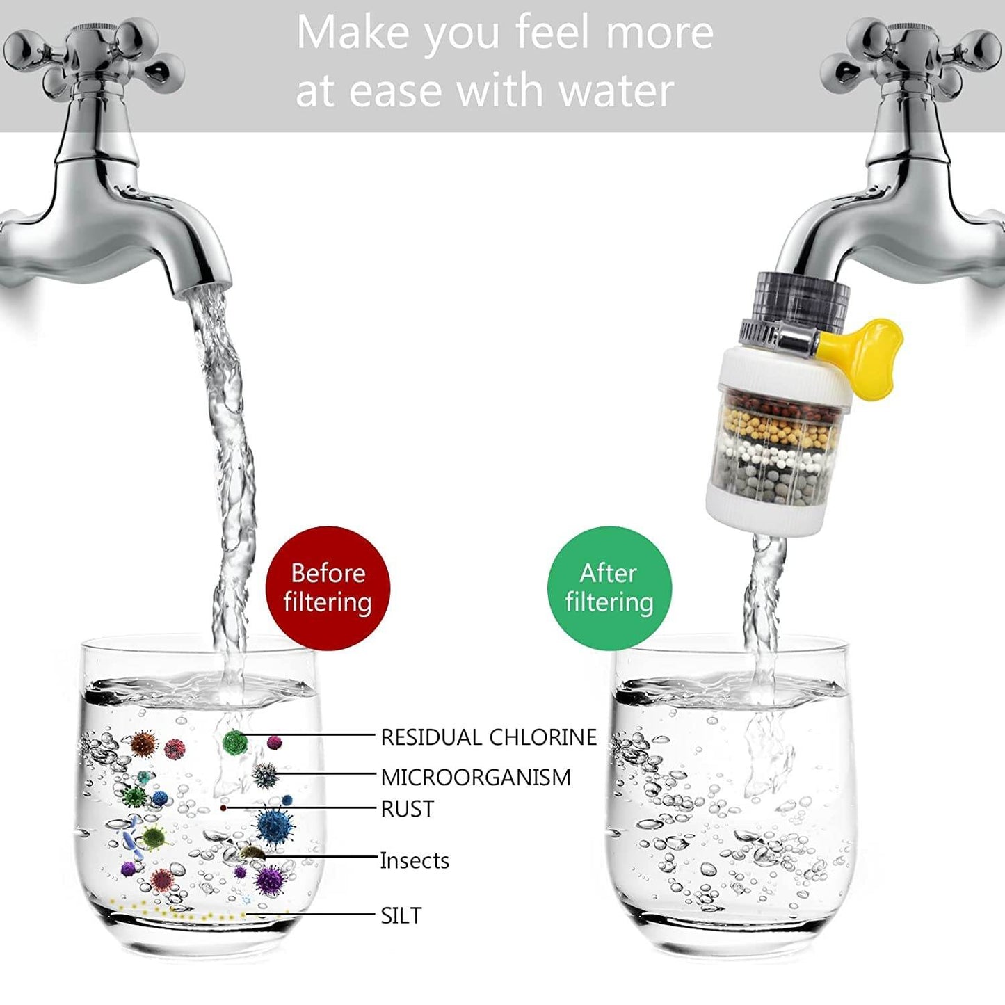 Kitchen Faucet Water Filter Tap Purifier - 4 Layer Activated Carbon for Clean Water - infinityexculsivestore.com
