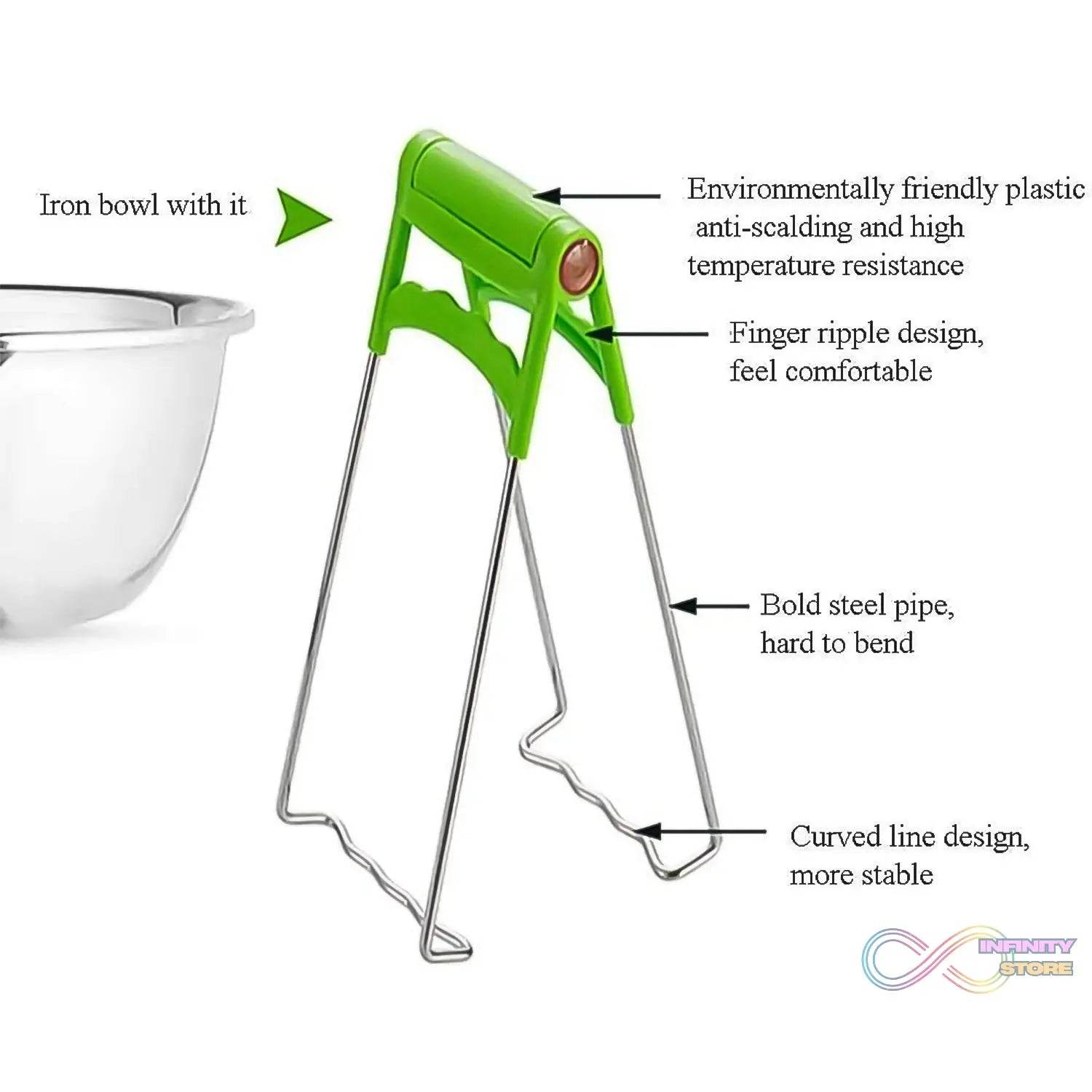 Kitchen Hot Plate Gripper, Stainless Steel Bowl Clip (2 Pcs Set) - infinityexculsivestore.com