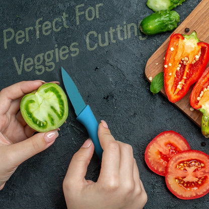 Professional Colorful Kitchen Knives Set of 6 Pieces, Non - Stick Blades with High Carbon Stainless Steel, Sharp Kitchen Cutting Knives Set for Slicing, Paring and Cooking, Chef Kitchen Knives Set - infinityexculsivestore.com
