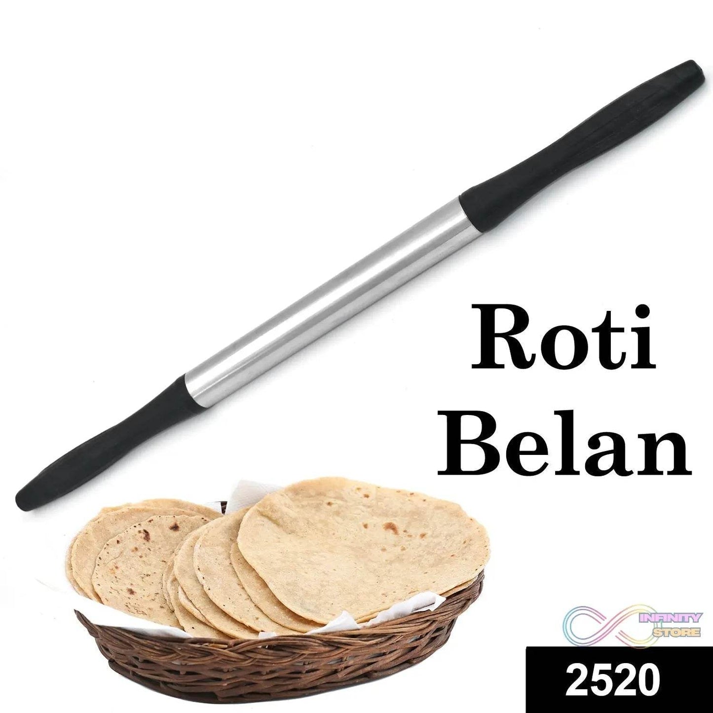Kitchen Plastic Roti Maker Belan / Rolling Pin (Black) - infinityexculsivestore.com