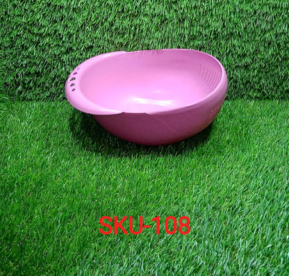 Kitchen Plastic big Rice Bowl Strainer Perfect Size for Storing and Straining - infinityexculsivestore.com