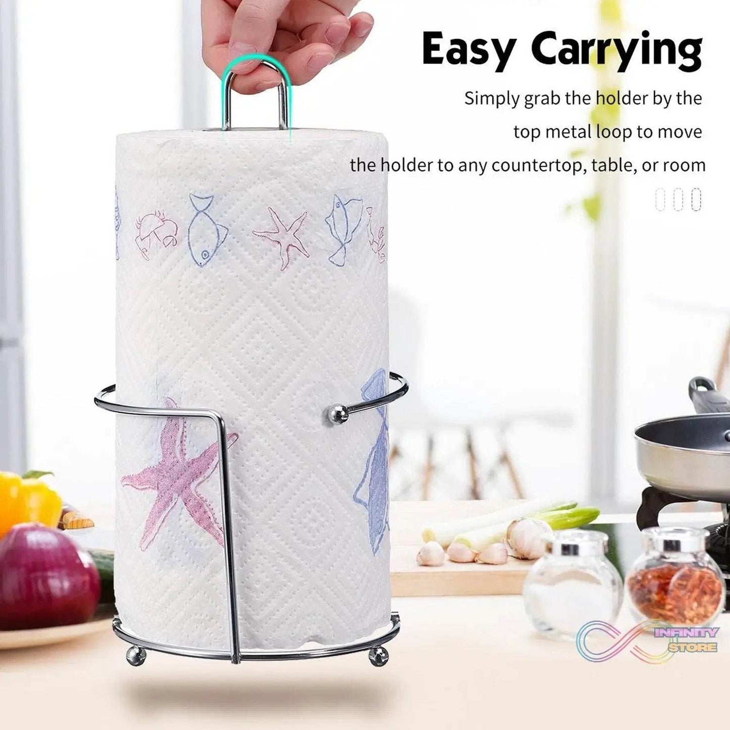 Kitchen Roll Dispenser, Kitchen Napkin Roll Holder, Kitchen Paper Towel Tissue Holder - infinityexculsivestore.com