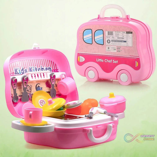 Kitchen Set for Kids Girls Pretend Play Toys Little (23 Pcs Set Approx) - infinityexculsivestore.com