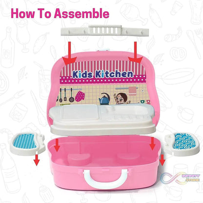 Kitchen Set for Kids Girls Pretend Play Toys Little (23 Pcs Set Approx) - infinityexculsivestore.com