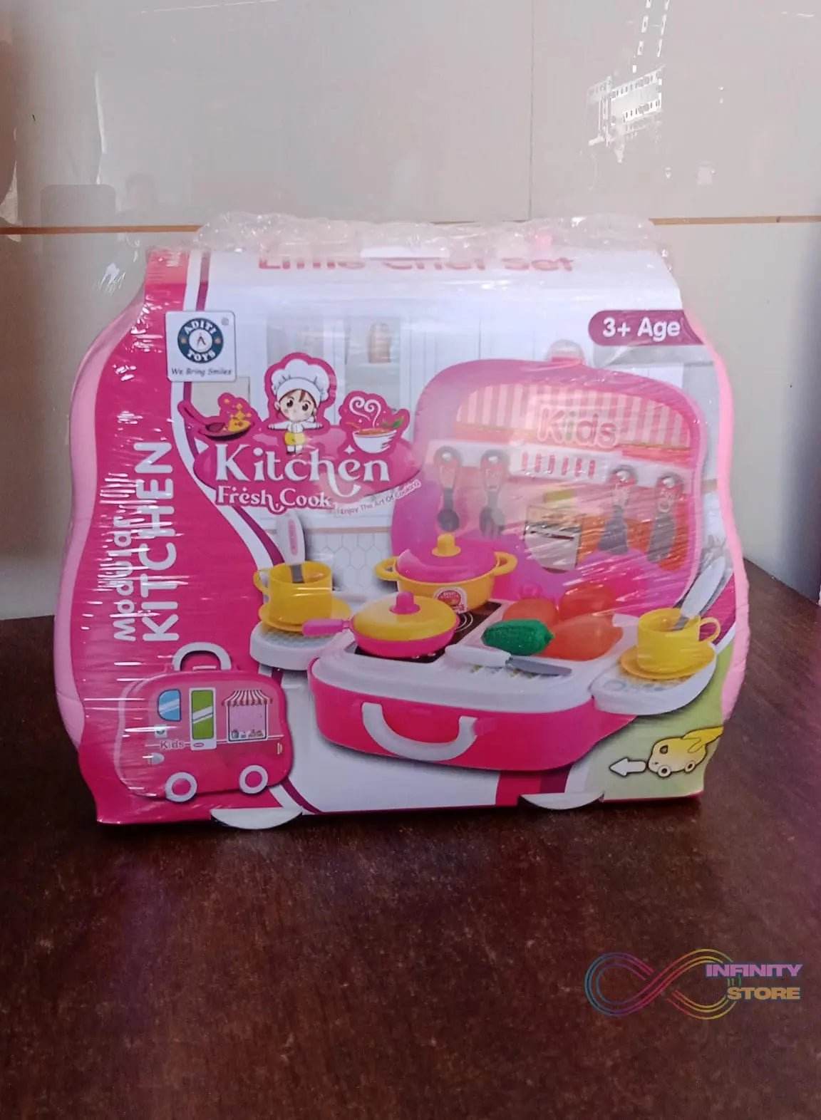 Kitchen Set for Kids Girls Pretend Play Toys Little (23 Pcs Set Approx) - infinityexculsivestore.com