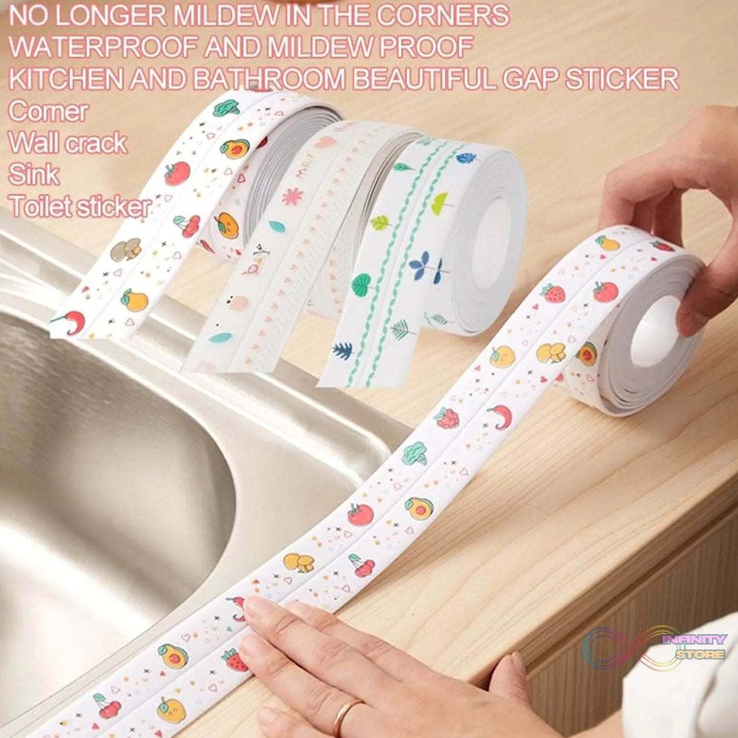 Kitchen Sink Platform Sticker Bathroom Corner Tape (2Meter Size) - infinityexculsivestore.com