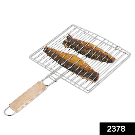 Kitchen Square Roaster Grill Barbecue Grill with Wooden Handle - infinityexculsivestore.com