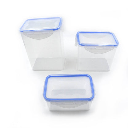 Kitchen Storage Container Set with Food Grade Plastic and Air Seal Lock Lid for Storage of Grocery, Spices, Dry fruits Use For Home, Office, Restaurant, Canteens (3 Piece Set) - infinityexculsivestore.com