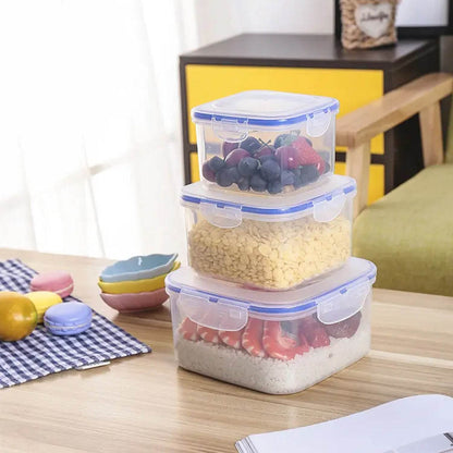 Kitchen Storage Container Set with Food Grade Plastic and Air Seal Lock Lid for Storage of Grocery, Spices, Dry fruits Use For Home, Office, Restaurant, Canteens (3 Piece Set) - infinityexculsivestore.com