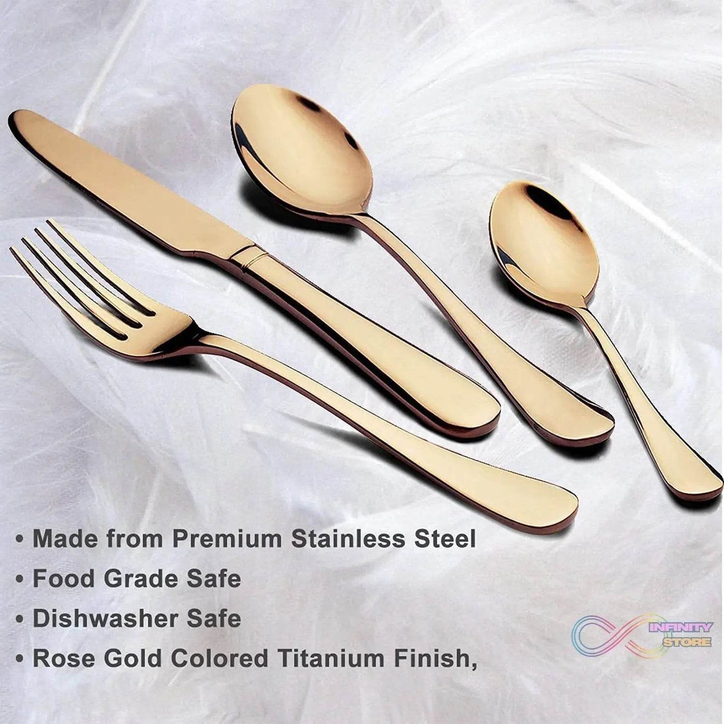Kitchen Tableware / Flatware Sets Kitchen Forks Spoons with Gift Box (24 Pcs Set) - infinityexculsivestore.com