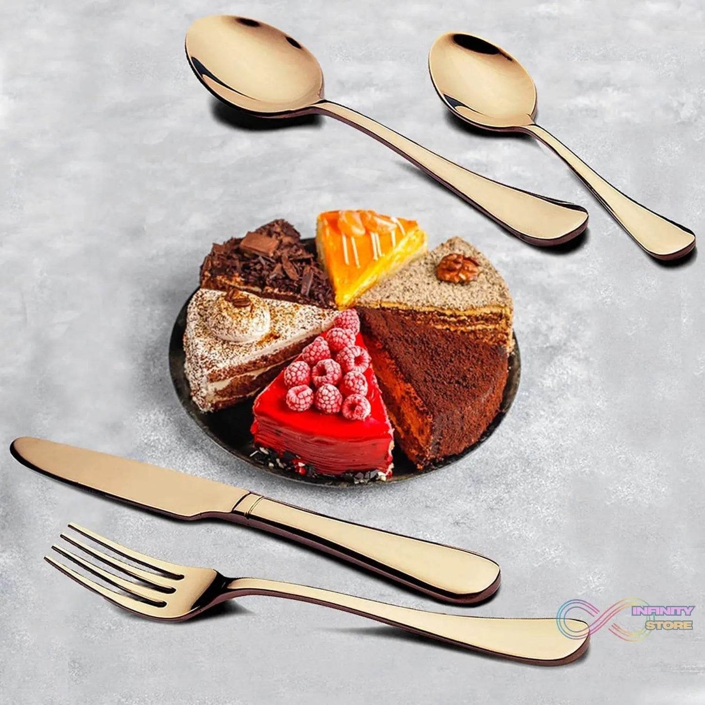 Kitchen Tableware / Flatware Sets Kitchen Forks Spoons with Gift Box (24 Pcs Set) - infinityexculsivestore.com