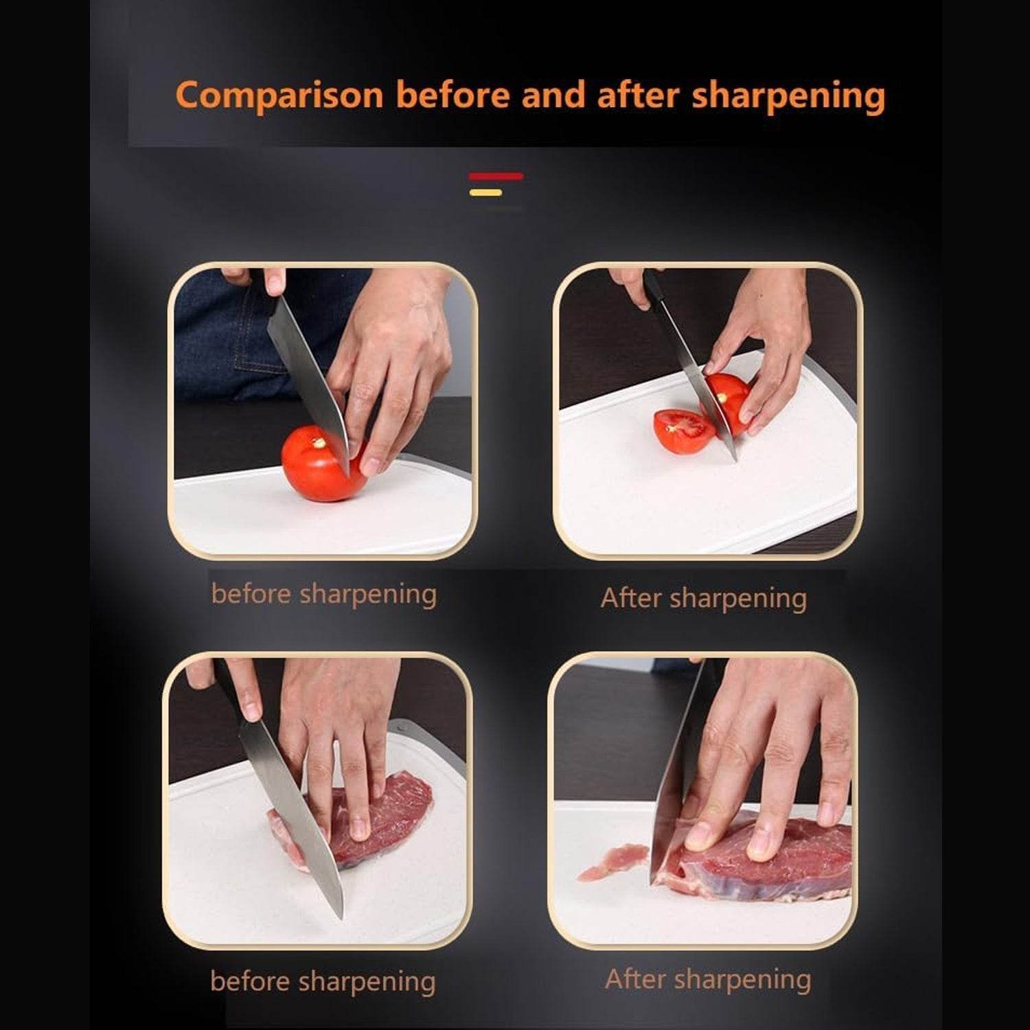 Knife Sharpener for Kitchen | Knife Sharpener Handheld Knives & Pocket Knife Sharpener | Knife Sharpener for Chefs & Serrated Knife (Chopper Not Included / 1 Pc) - infinityexculsivestore.com