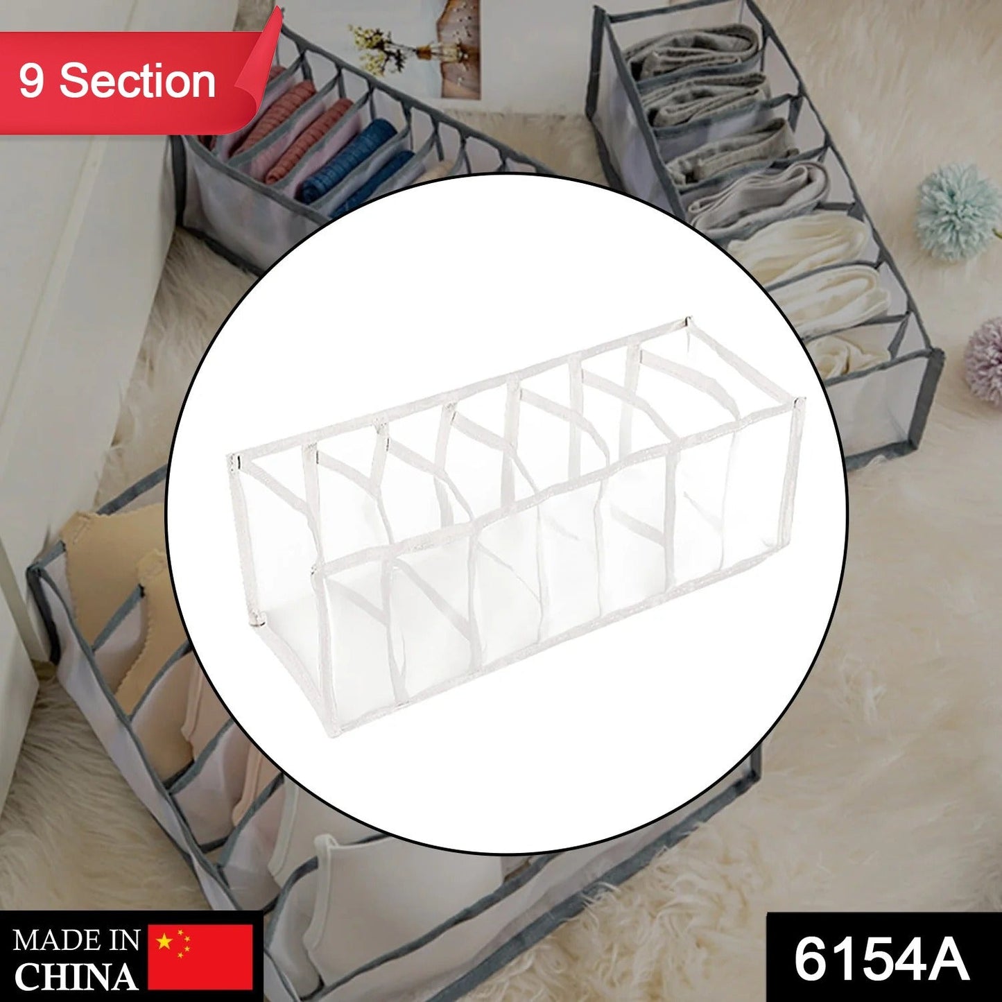 LAUNDRY 9 SECTION BAG WIDELY USED FOR STORING AND MANAGING LAUNDRY CLOTHS AND STUFFS ETC. - infinityexculsivestore.com