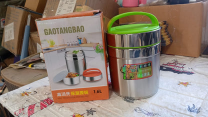 LEAK - PROOF THERMOS FLASK FOR HOT FOOD, WARM SOUP CUP, VACUUM INSULATED LUNCH BOX, FOOD BOX FOR THERMAL CONTAINER FOR FOOD STAINLESS STEEL (1.6 L) - infinityexculsivestore.com