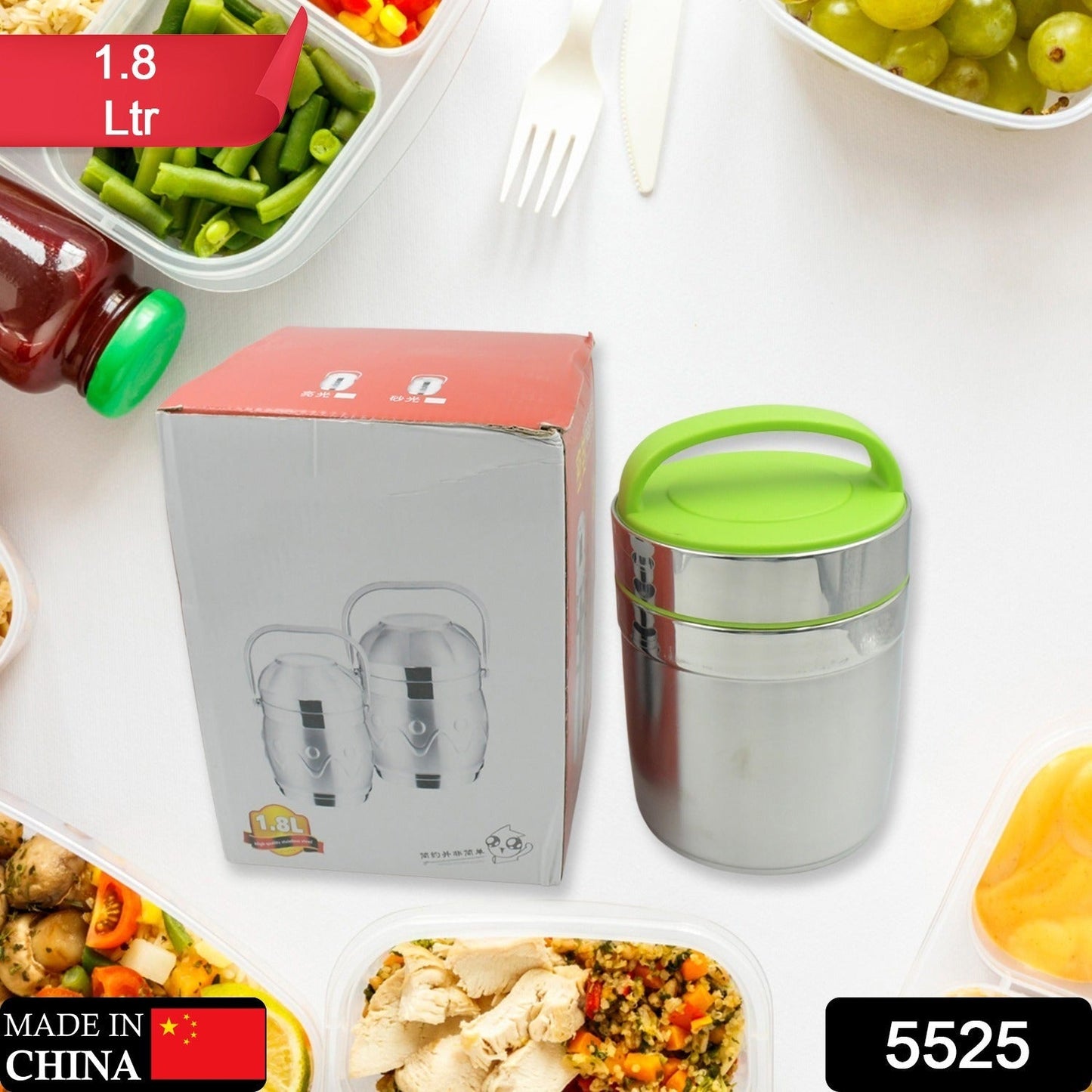 LEAK - PROOF THERMOS FLASK FOR HOT FOOD, WARM SOUP CUP, VACUUM INSULATED LUNCH BOX, FOOD BOX FOR THERMAL CONTAINER FOR FOOD STAINLESS STEEL (1.8 L) - infinityexculsivestore.com