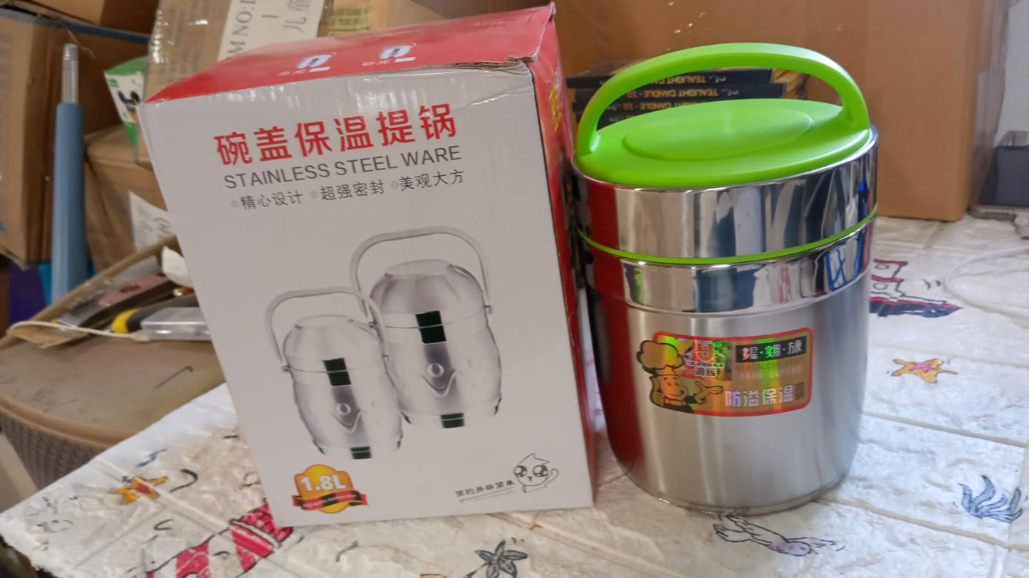 LEAK - PROOF THERMOS FLASK FOR HOT FOOD, WARM SOUP CUP, VACUUM INSULATED LUNCH BOX, FOOD BOX FOR THERMAL CONTAINER FOR FOOD STAINLESS STEEL (1.8 L) - infinityexculsivestore.com