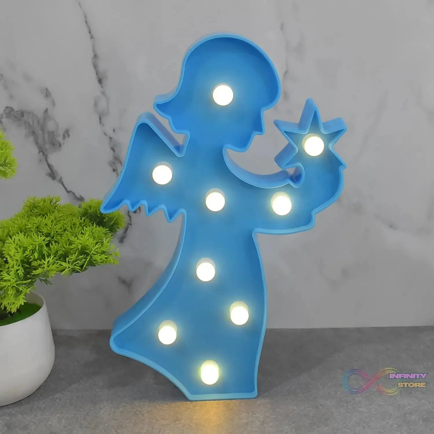 LED Angel Shape Night Light Desk Lamp (1 Pc / Battery Not Included) - infinityexculsivestore.com