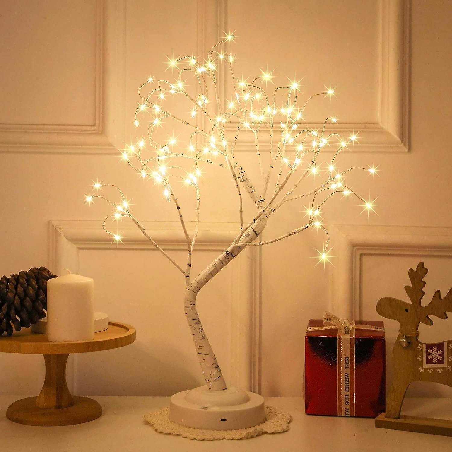 108 LED Birch Tree Lights Artificial Tabletop Fairy Tree Lamp Eight Lighting Modes USB or Battery Operated with Timer Decor for Bedroom Living Room Wedding Christmas Easter - infinityexculsivestore.com