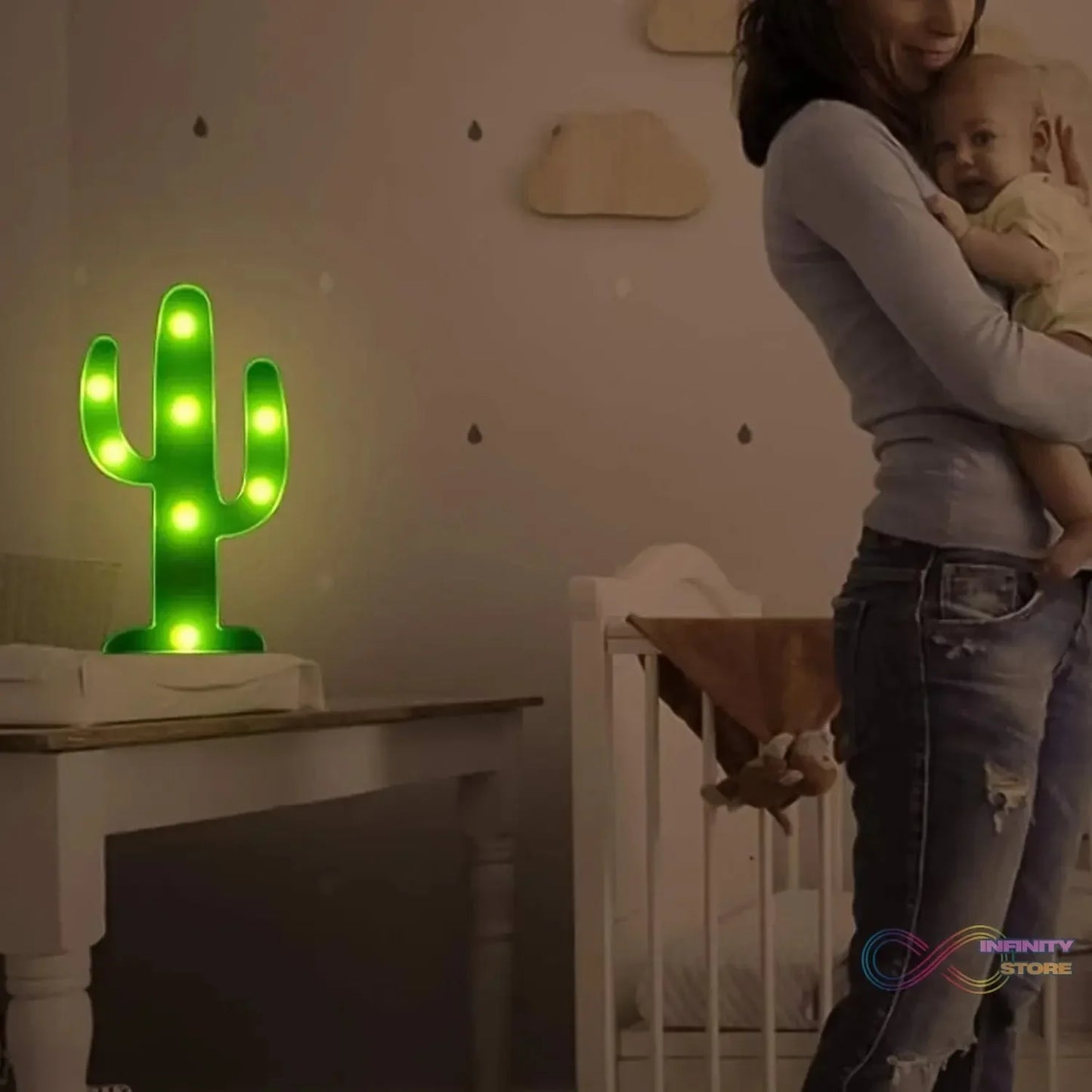 LED Cactus Light, LED Desk Lamp, LED Table Lamp (1 Pc / Battery not Included) - infinityexculsivestore.com