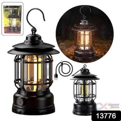LED Camping Lante Light Retro Style Lighting Battery Type - c Rechargeable (1 Pc) - infinityexculsivestore.com