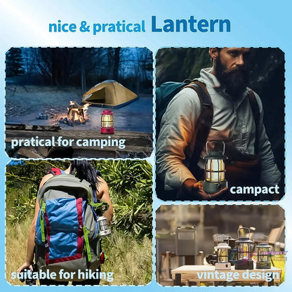 LED Camping Lante Light Retro Style Lighting Battery Type - c Rechargeable (1 Pc) - infinityexculsivestore.com
