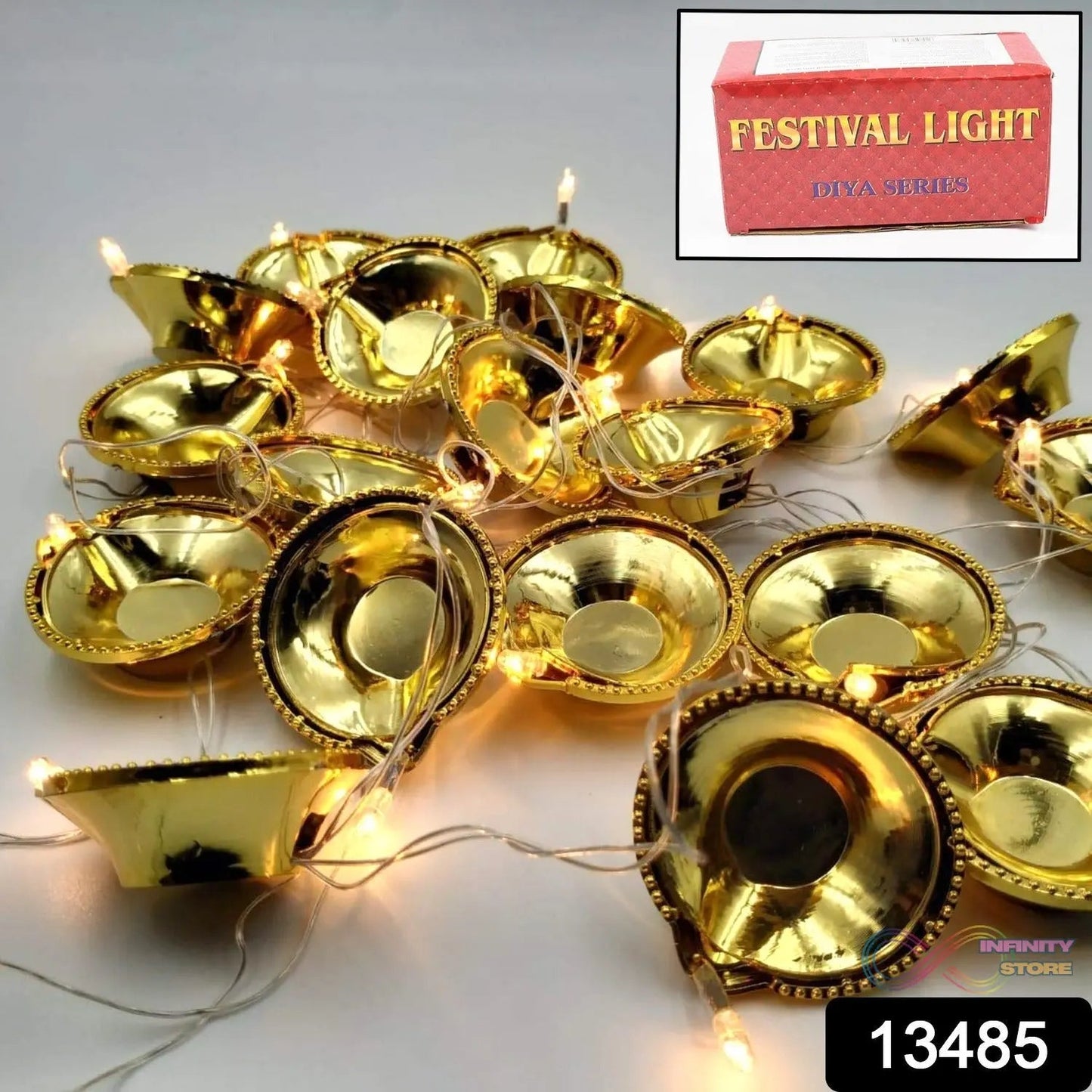 LED Diya Series Light, Fairy Lights for Diwali Decoration (16 Diya) - infinityexculsivestore.com