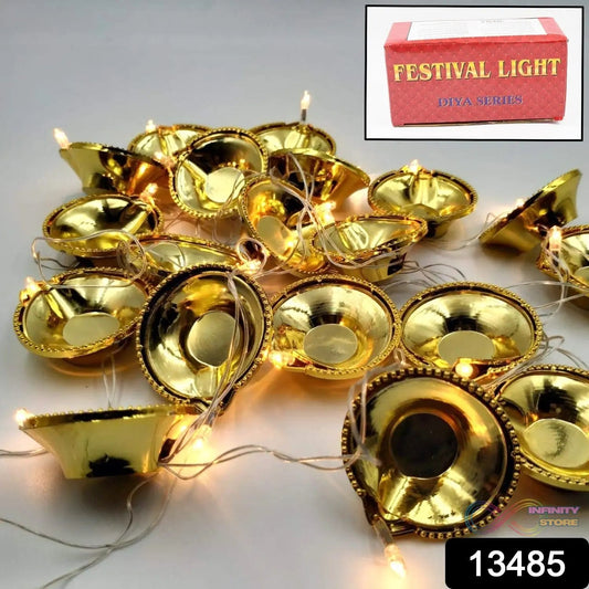 LED Diya Series Light, Fairy Lights for Diwali Decoration (16 Diya) - infinityexculsivestore.com
