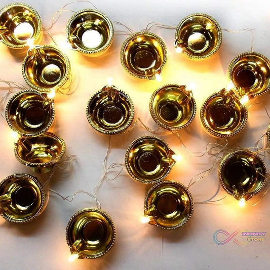 LED Diya Series Light, Fairy Lights for Diwali Decoration (16 Diya) - infinityexculsivestore.com