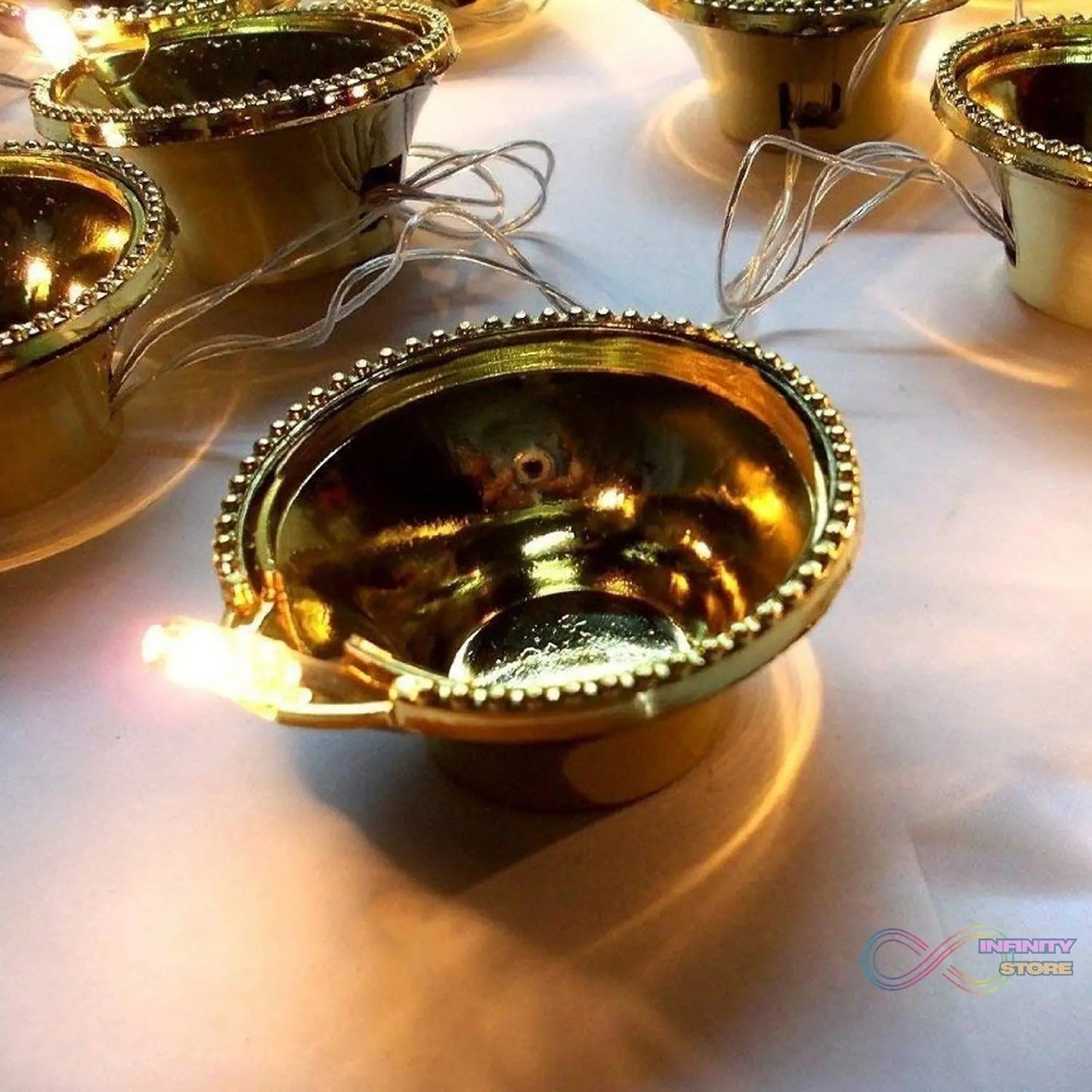 LED Diya Series Light, Fairy Lights for Diwali Decoration (16 Diya) - infinityexculsivestore.com