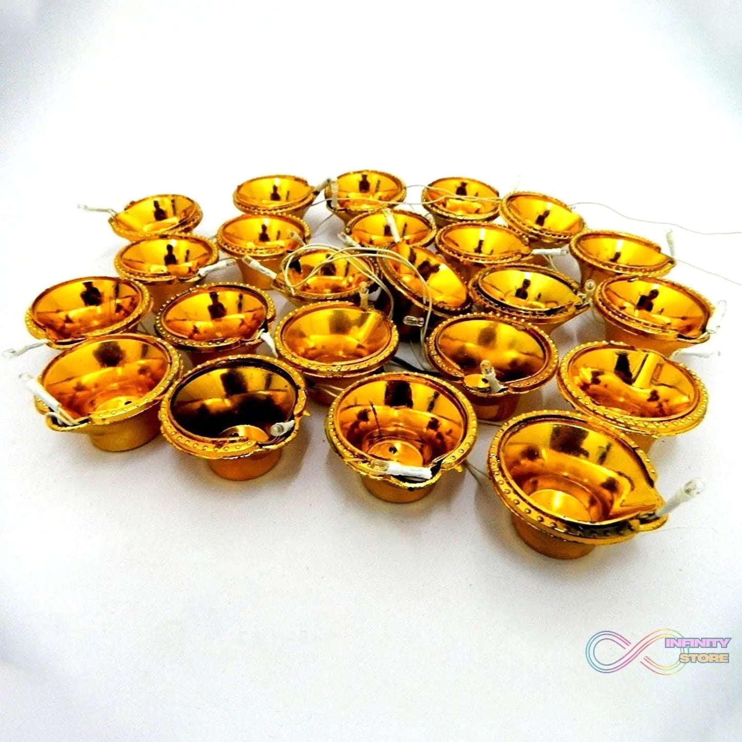 LED Diya Series Light, Fairy Lights for Diwali Decoration (16 Diya) - infinityexculsivestore.com