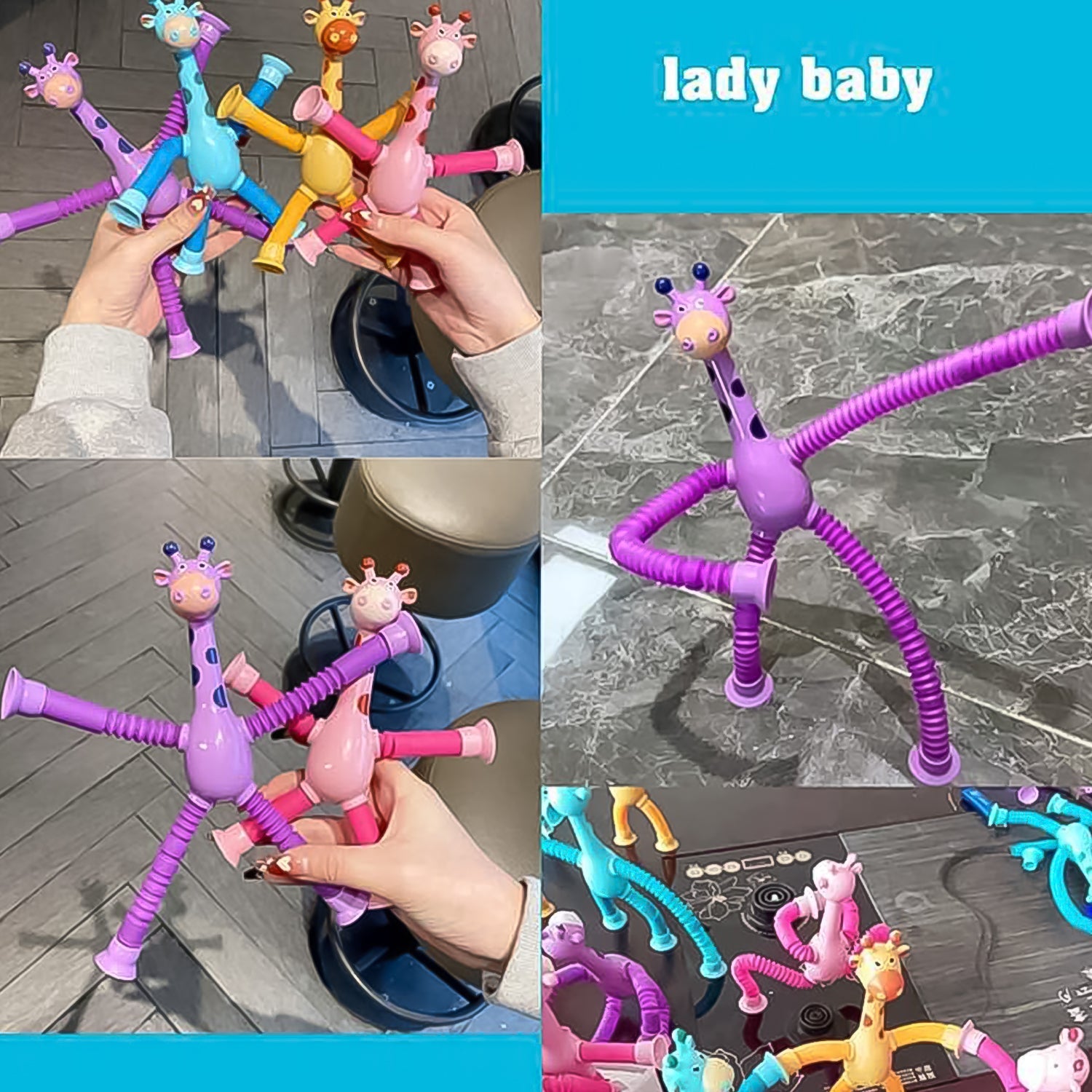 LED Giraffe Telescopic Suction Cup Toys (1 Pc) - infinityexculsivestore.com