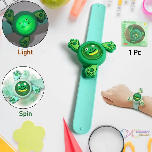 LED Light & Spinning Slap Kids Cartoon Bracelet Wrist Band (1 Pc / Mix Design) - infinityexculsivestore.com