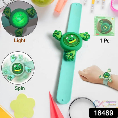 LED Light & Spinning Slap Kids Cartoon Bracelet Wrist Band (1 Pc / Mix Design) - infinityexculsivestore.com