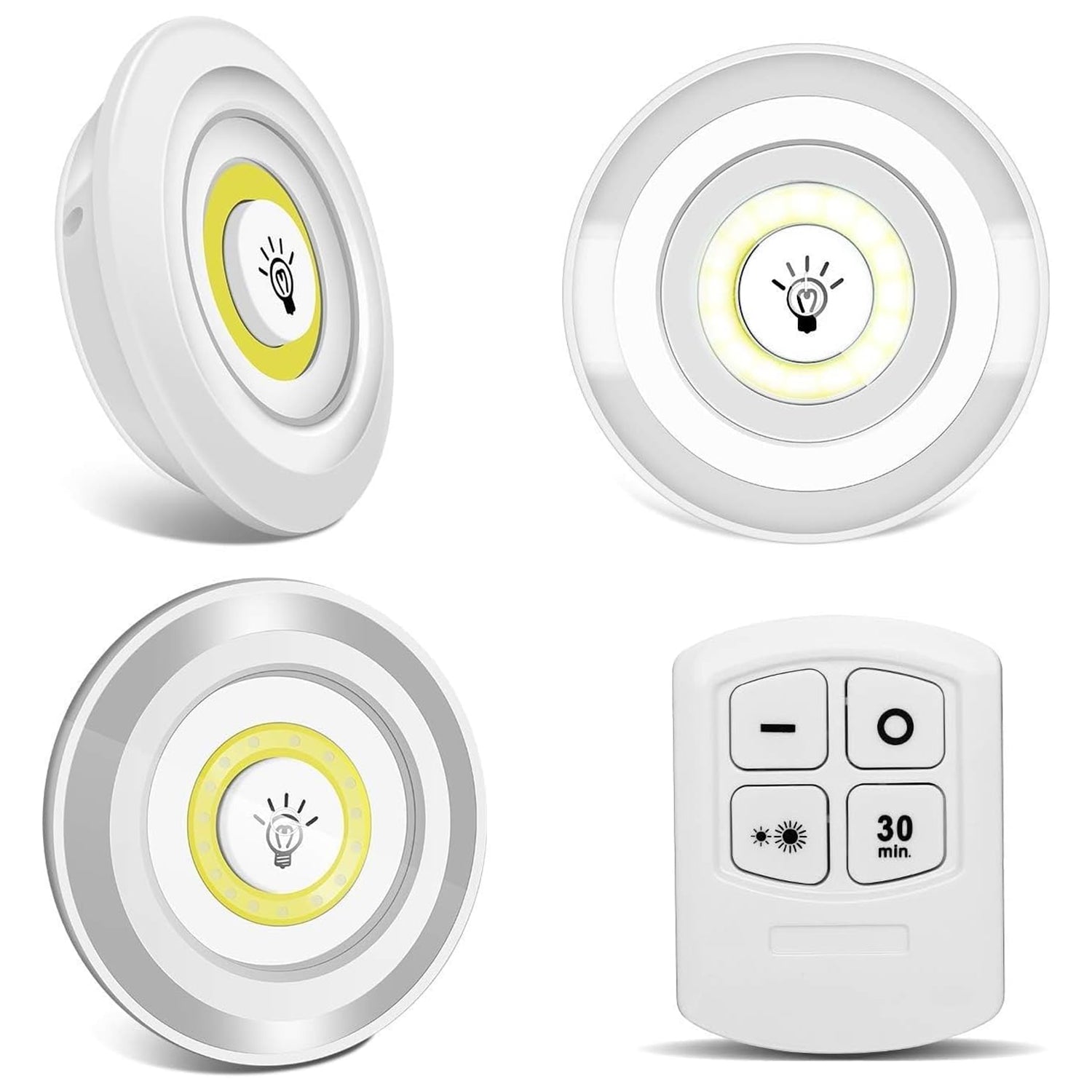 LED Light Under Closet Battery Powered Closet Wall Lamp with Remote Control Bedroom Kitchen Set of 3 LED Lights And 1 Remote Control (Battery Not Included) - infinityexculsivestore.com