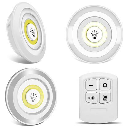 LED Light Under Closet Battery Powered Closet Wall Lamp with Remote Control Bedroom Kitchen Set of 3 LED Lights And 1 Remote Control (Battery Not Included) - infinityexculsivestore.com