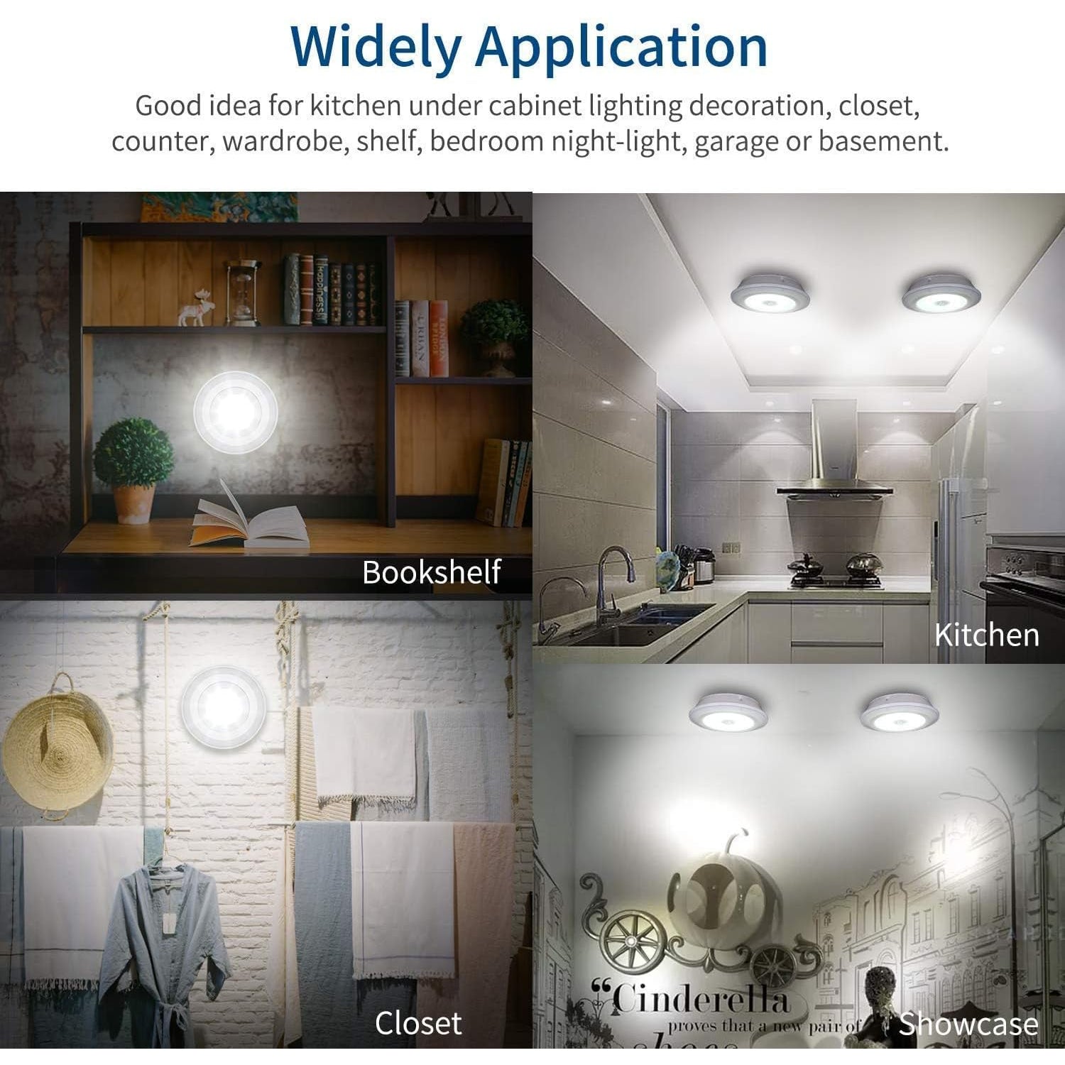 LED Light Under Closet Battery Powered Closet Wall Lamp with Remote Control Bedroom Kitchen Set of 3 LED Lights And 1 Remote Control (Battery Not Included) - infinityexculsivestore.com