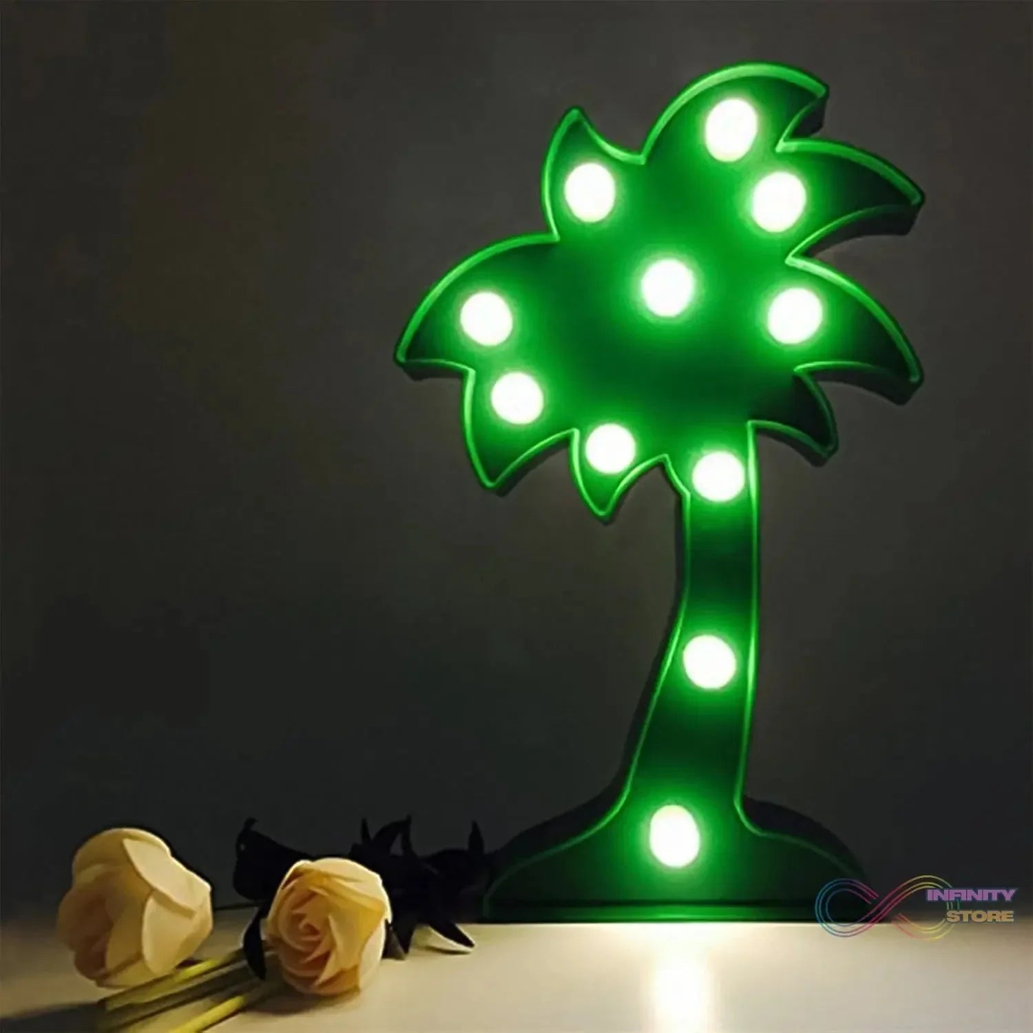LED Night Light Coconut Tree Light Romantic Table Lamp (1 Pc / Battery Not Included) - infinityexculsivestore.com
