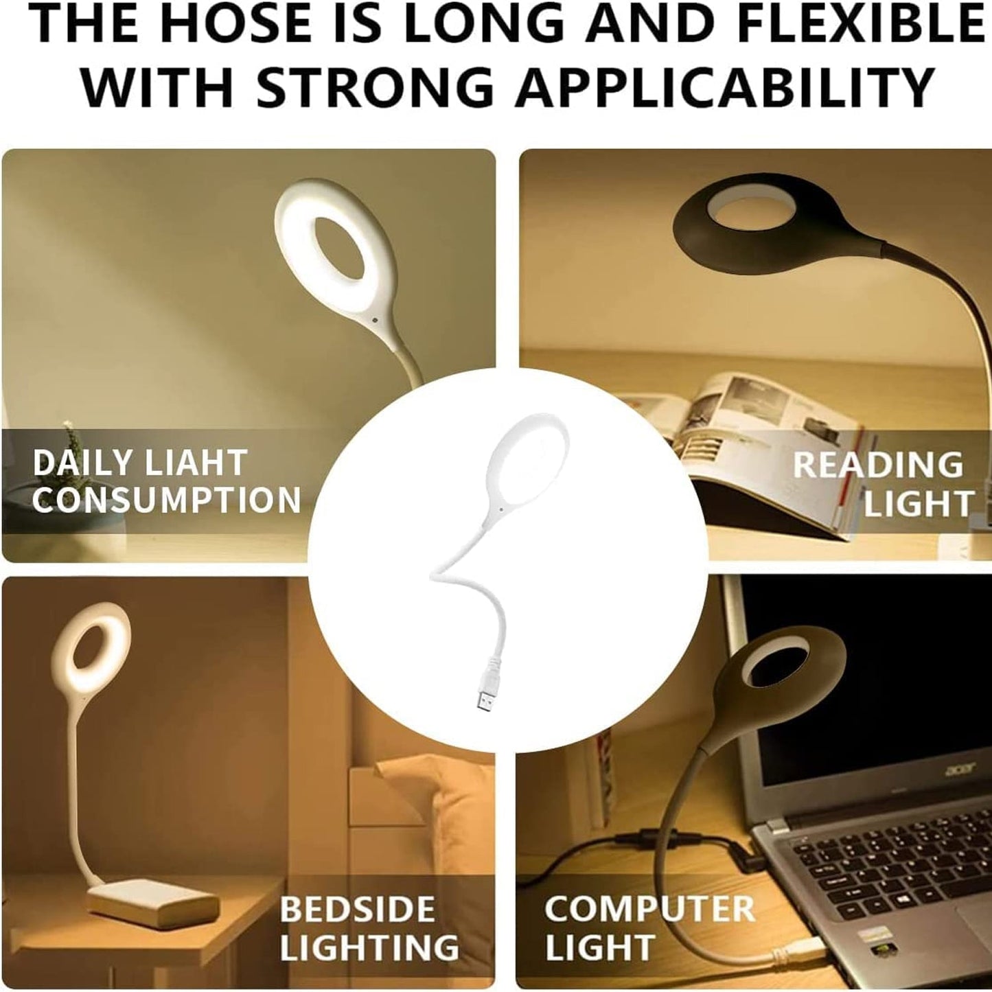 LED USB Light for Laptop, 16 LED Night Lights for Bedroom, Lightweight Small LED Reading Light Lamp with Flexible Neck, Desk Light for Home, Travel, Study, Office (1 Pc) - infinityexculsivestore.com