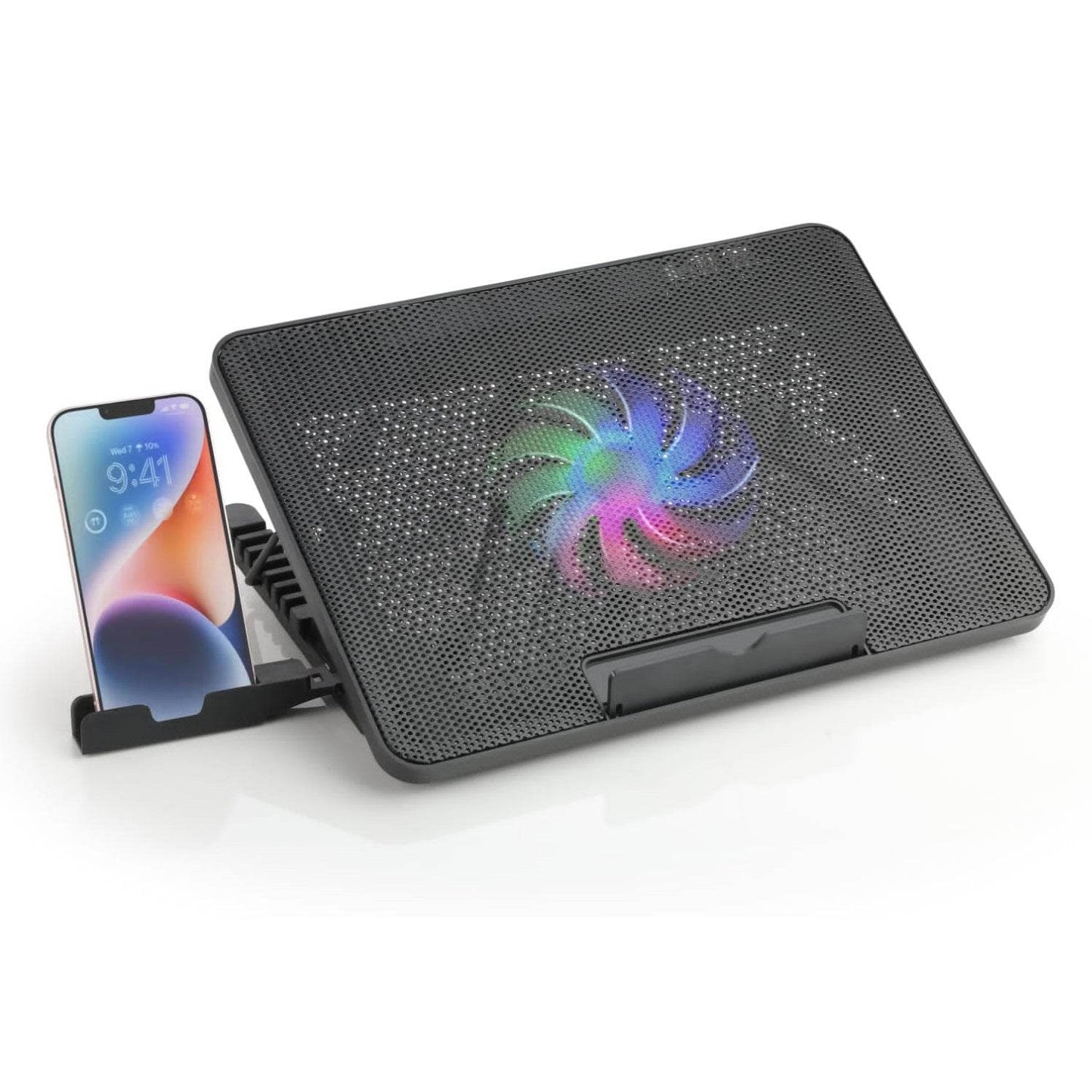 Laptop Cooler Cooling Pad with 2 Quiet Led Fans, Dual USB Ports, Portable Ultra Slim USB Powered 7 Heights Adjustable Laptop Stand for Gaming Laptop - infinityexculsivestore.com