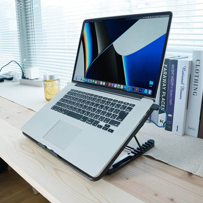 Laptop Cooler Cooling Pad with 2 Quiet Led Fans, Dual USB Ports, Portable Ultra Slim USB Powered 7 Heights Adjustable Laptop Stand for Gaming Laptop - infinityexculsivestore.com