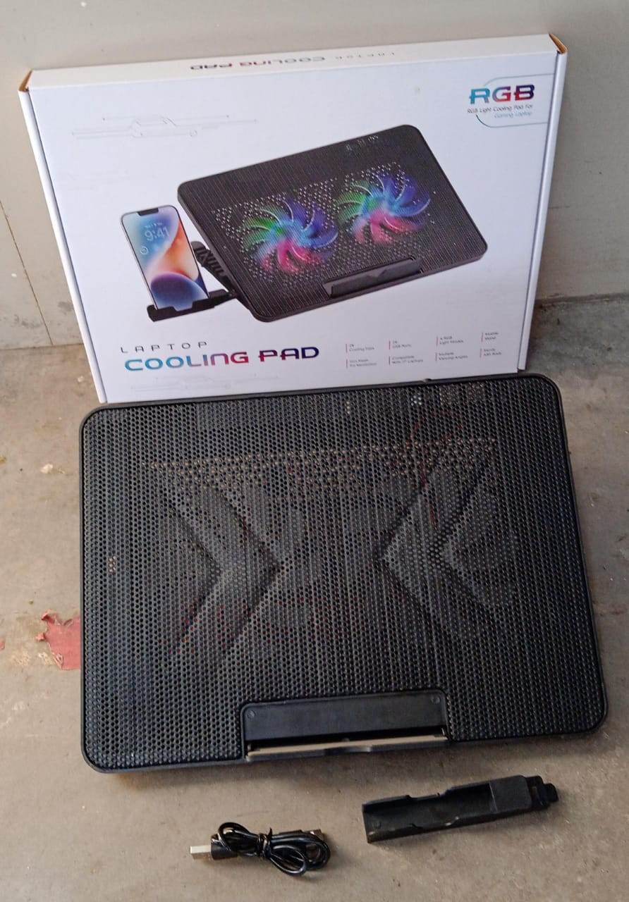 Laptop Cooler Cooling Pad with 2 Quiet Led Fans, Dual USB Ports, Portable Ultra Slim USB Powered 7 Heights Adjustable Laptop Stand for Gaming Laptop - infinityexculsivestore.com